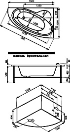Bas Акриловая ванна Сагра 160x100 R с гидромассажем – фотография-4